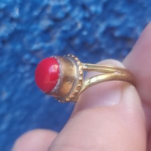 **$15 Sale** New Italian Coral Bronze Ring.